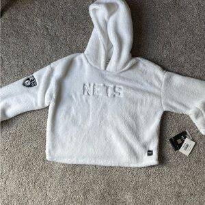 Women’s White Brooklyn  NETS Hoodie by DKNY sport